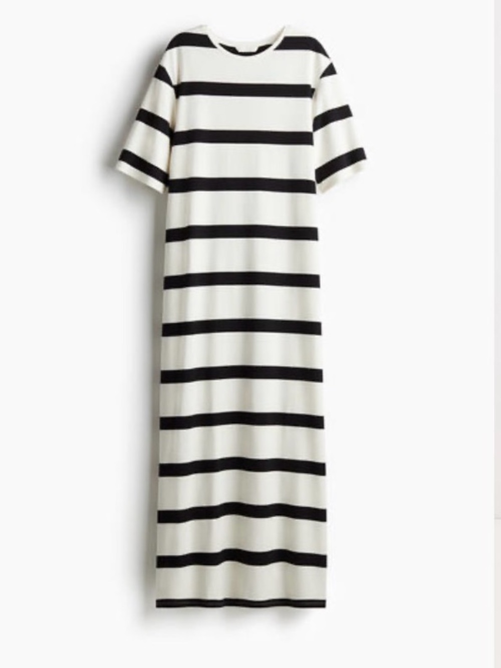 H&M Cream and Black Maxi T-shirt Dress